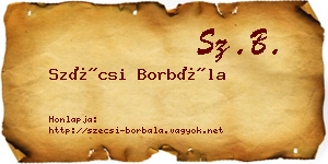 Szécsi Borbála névjegykártya