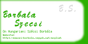 borbala szecsi business card
