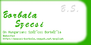 borbala szecsi business card